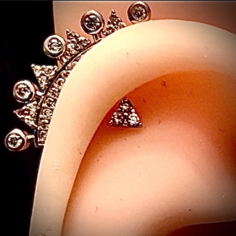 Majestic Earrings Ear Jackets Rhodium Plated 925SS